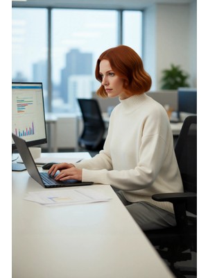 FRM Kadın Düşük Kol Düz Desenli Oversize Dik Yaka Triko Kazak Kış Modasına Uygun Yünlü Rahatlık