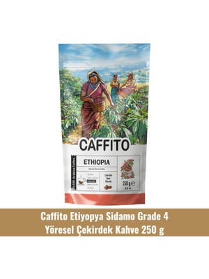 Beta Caffito Caffito Etiyopya Sidamo Grade 4   - Yöresel Çekirdek Kahve 250 G