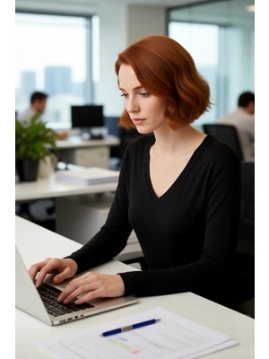 FRM Kadın Klasik Siyah V Yaka Triko Kazak Basic Stil ile Kombinleri Güçlendiren Konforlu Ürün Kaliteli