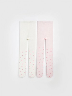 LC Waikiki Lcw Kids Pembe Çiçekli Kız Çocuk Külotlu Çorap 2'li