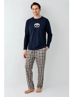 Arnetta 3511 Erkek Lacıvert Uzun Kollu Pijama Takımı
