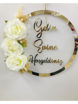 Evsay Gelin Veya Damat Evine Hoşgeldiniz Kapı Süsü Duvar Süsü Masa Dekoru Gelin