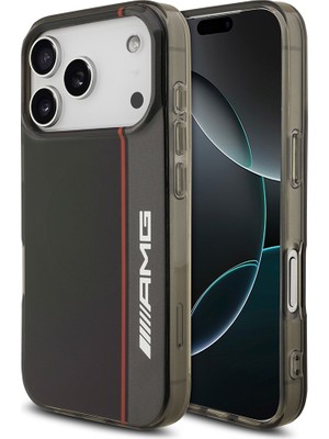 iPhone 17 Pro Kılıf Amg Lisanslı M-Safeli Iml Baskı Logolu Çift Katmanlı Bow Lines Kapak Siyah