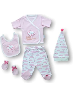 Aksiyon Global Uykucu Bulut Nakışlı  5li Zıbın Takımı Hastane Çıkışı Pembe