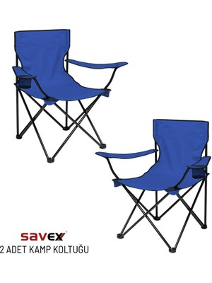 Argeus 2 Adet Katlanır Kamp Sandalyesi - Piknik Plaj Sandalyesi - (DY.001) - Lacivert - Taşıma Çantalı