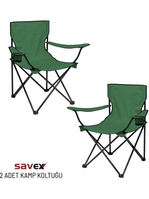Argeus 2 Adet Katlanır Kamp Sandalyesi - Piknik Plaj Sandalyesi - (DY.001) - Haki - Taşıma Çantalı