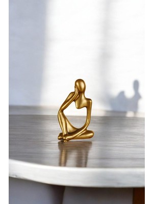 Evene Dekoratif Obje Biblo Ev Dekorasyon Heykel Salon Masa Üstü Süs Eşyası Altın Model 51
