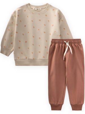 Cigit Sweatshirt Takım 1-8 Yaş Bej