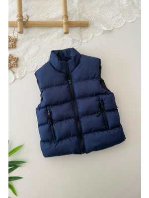 Miniğimin Cicileri Cepli Unisex Çocuk Şişme yelek - Lacivert