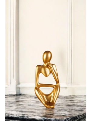 Evene Dekoratif Obje Biblo Ev Dekorasyon Heykel Salon Masa Üstü Süs Eşyası Gümüş Eskitme Model 53