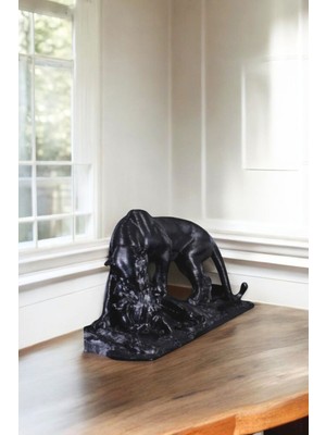 Evene Dekoratif Obje Biblo Ev Dekorasyon Heykel Salon Masa Üstü Süs Eşyası Siyah Model 62