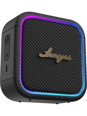 Lenyes S890 Su Geçirmez Özellikli Rgb Işıklı Askılı Mini Otg-Tws Bluetooth Hoparlör V5.3 Siyah
