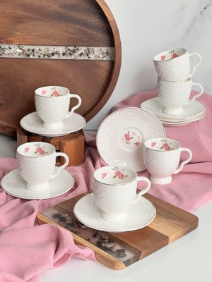 Rossev Türk Kahve Fincanı Elisetta 6 Kişilik 12 Parça