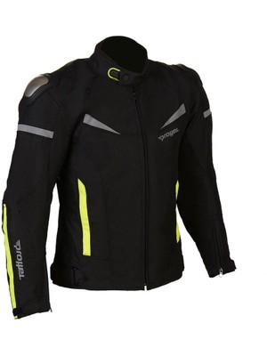 Prohel Colombia Motosiklet Montu – Siyah / Neon Sarı 4 Mevsim Nefes Alabilen Suya Dayanıklı Polyester