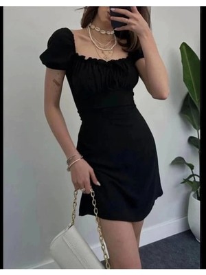 Morliva Göğsü Drapeli Aerobin Kumaş Mini Elbise