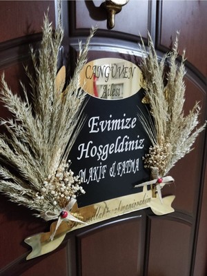 Evsay Ahşap Pleksi Süslü Kapı Süsü Duvar Süsü Duvar Aksesuarı