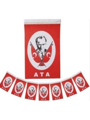 KİKA Mini Boy Ipli Atatürklü Bayrak 3lü paket