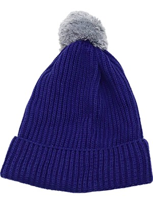 Neşeli Home Minima Bebek Ponponlu Mavi Örgü Bere – Yumuşak, Sıcak Tutucu Kışlık