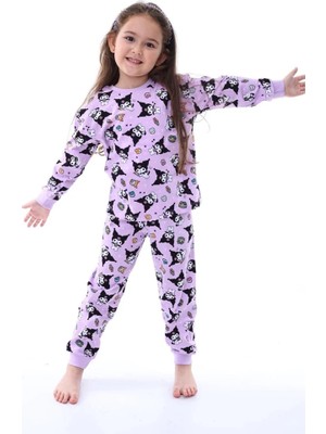 Isobel Isob Lila Kuromi Desenli Interlok %100 Pamuk Kız Çocuk Pijama Takımı 3-13 Yaş 41228