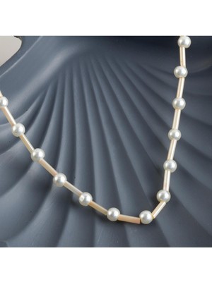 Zero Sepetim Inci Boncuk Kolye-Sarı