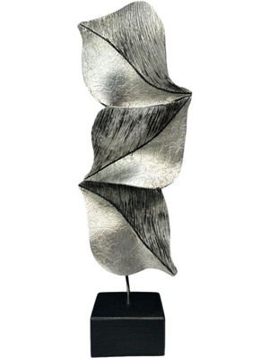 Peramari Dekoratif Polyester Tekli Yaprak Aksesuar Gümüş Eskitme