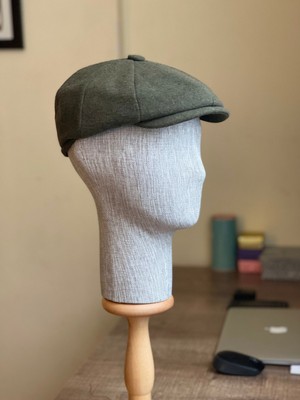Rupen Kraft Standart Kışlık Yün Ingiliz Kasket Dökümlü Peaky Blinders Model Erkek Kasket Düz Kasket