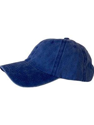 Rupen Kraft Yeni Sezon Düz Mavi Renk Yıkamalı Eskitme Şapka Vintage Şapka