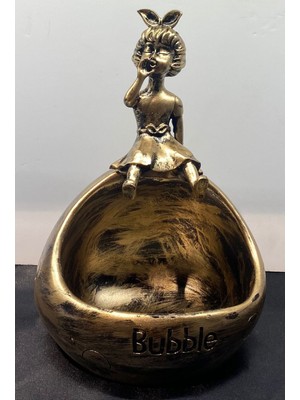 Peramari Dekoratif Polyester Çerezlik&telefonluk Biblo Gold Siyah Eskitme