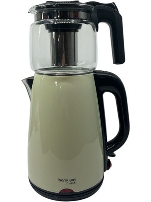 Peramari Bambum Teatech Cam Demlikli Çay Makinesi Mint Yeşili