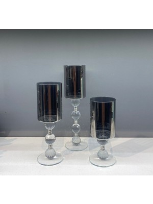 Peramari Dekoratif Kristal Cam Üçlü Boru Şamdan Füme