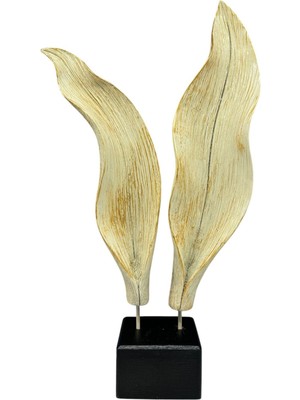 Peramari Dekoratif Polyester Ikili Yaprak Aksesuar Krem Eskitme