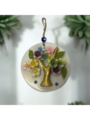 Peramari Dekoratif Polyester  Duvara Asmalı Tekli Nazarlık Ağaç Yeşil