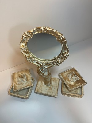 Peramari Dekoratif Polyester Takı Setli Makyaj Aynası Krem Eskitme