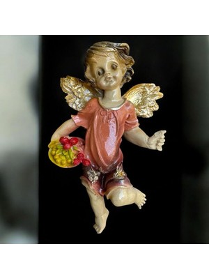 Peramari Dekoratif Polyester Duvara Asmalı Tekli Melek Biblo Turuncu 1