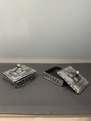 Peramari Dekoratif Polyester Ikili Takı Seti Krem Gümüş Eskitme