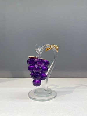 Peramari Dekoratif Kristal Cam Tekli Sarkık Üzüm Mor