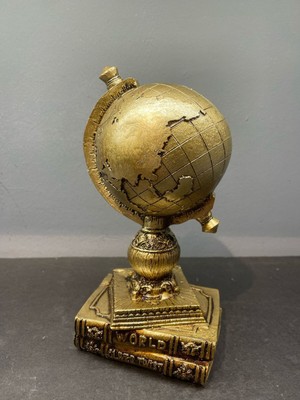 Peramari Dekoratif Polyester Dünya Kitap Biblo Gold Eskitme