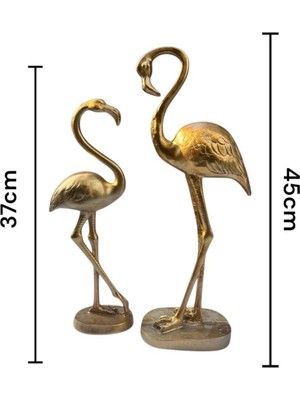 Peramari Dekoratif Polyester Ikili Flamingo Set Gold