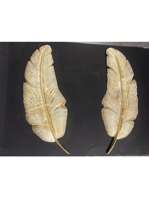 Peramari Dekoratif Polyester Ikili Duvara Asmalı Yaprak Set Krem Eskitme