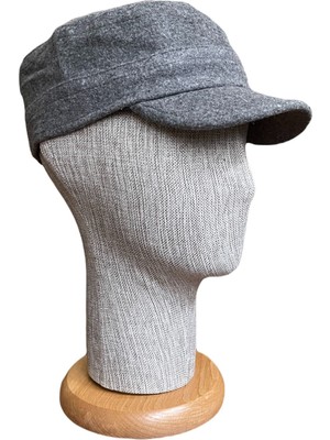 Rupen Kraft Gri Kışlık Kaşe Kumaş Castro Kep Şapka