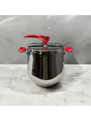 Peramari Hascevher Esila Çelik 12 Lt Klasik Düdüklü Tencere Güveç Kırmızı