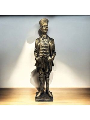 Peramari Dekoratif Polyester Atatürk Heykeli 46 cm Gold Eskitme