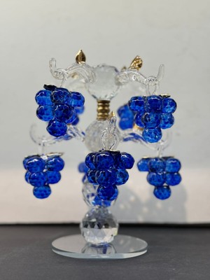 Peramari Dekoratif Kristal Cam Sekizli Salkım Üzüm Mavi