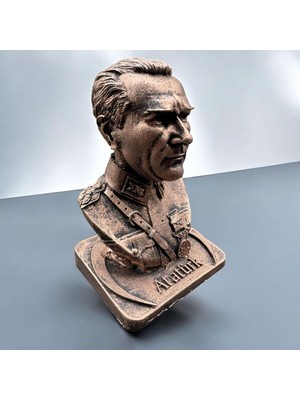 Peramari Dekoratif Polyester Atatürk Büstü 17 cm Bakır Eskitme