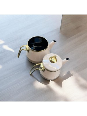 Peramari Taşev Robin Emaye Çaydanlık Takımı Toprak