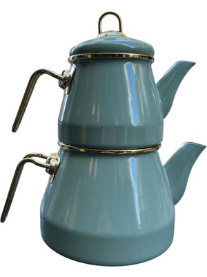 Peramari Taşev Robin Emaye Çaydanlık Takımı Yeşil