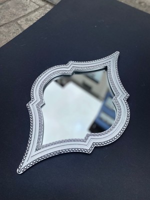 Peramari Dekoratif Polyester Tekli Damla Ayna Gümüş
