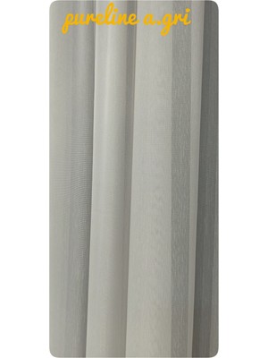 Pierre Cardin Açık Gri Seyrek Pileli  Düz Tül Perde