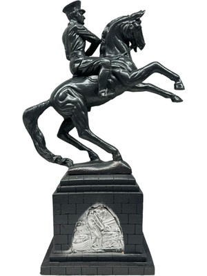 Peramari Dekoratif Polyester Atatürk Onur Anıtı Heykeli Siyah Gümüş