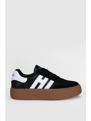 Lufian Siyah Hakiki Deri Bağcıklı Unisex Sneaker Mira G